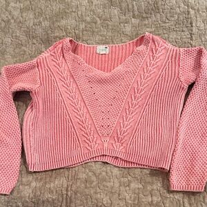 La Hearts Coral Knit Sweater